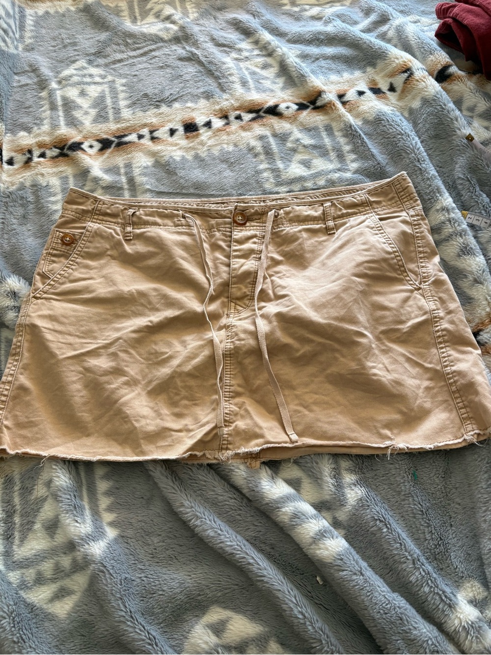The Limited Beige Drawstring Mini Skirt